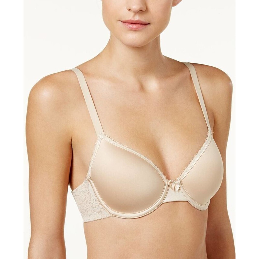 Wacoal Halo Lace Beige Spacer Adjustable Straps Underwire T-Shirt Bra Size 38C‎